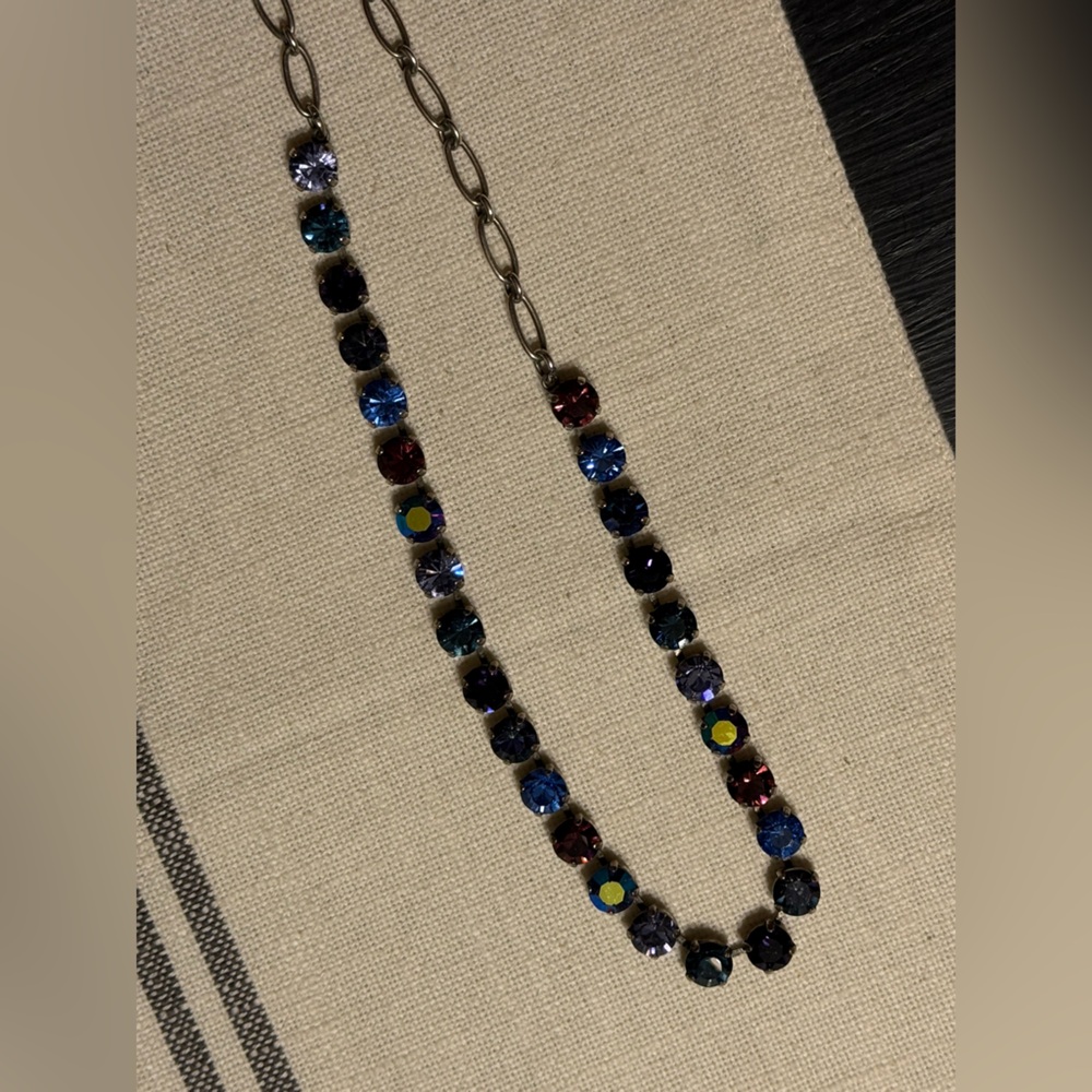 Mariana 6mm necklace, purples, blues, burgandy